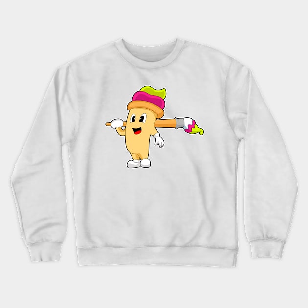 Sundae Painting Paint brush Crewneck Sweatshirt by Markus Schnabel